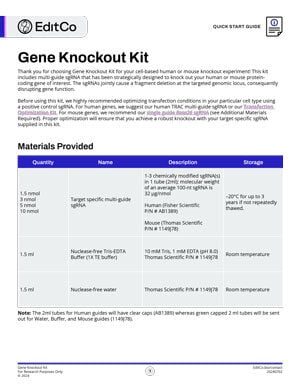 Gene Knockout Kit Quick Start Guide