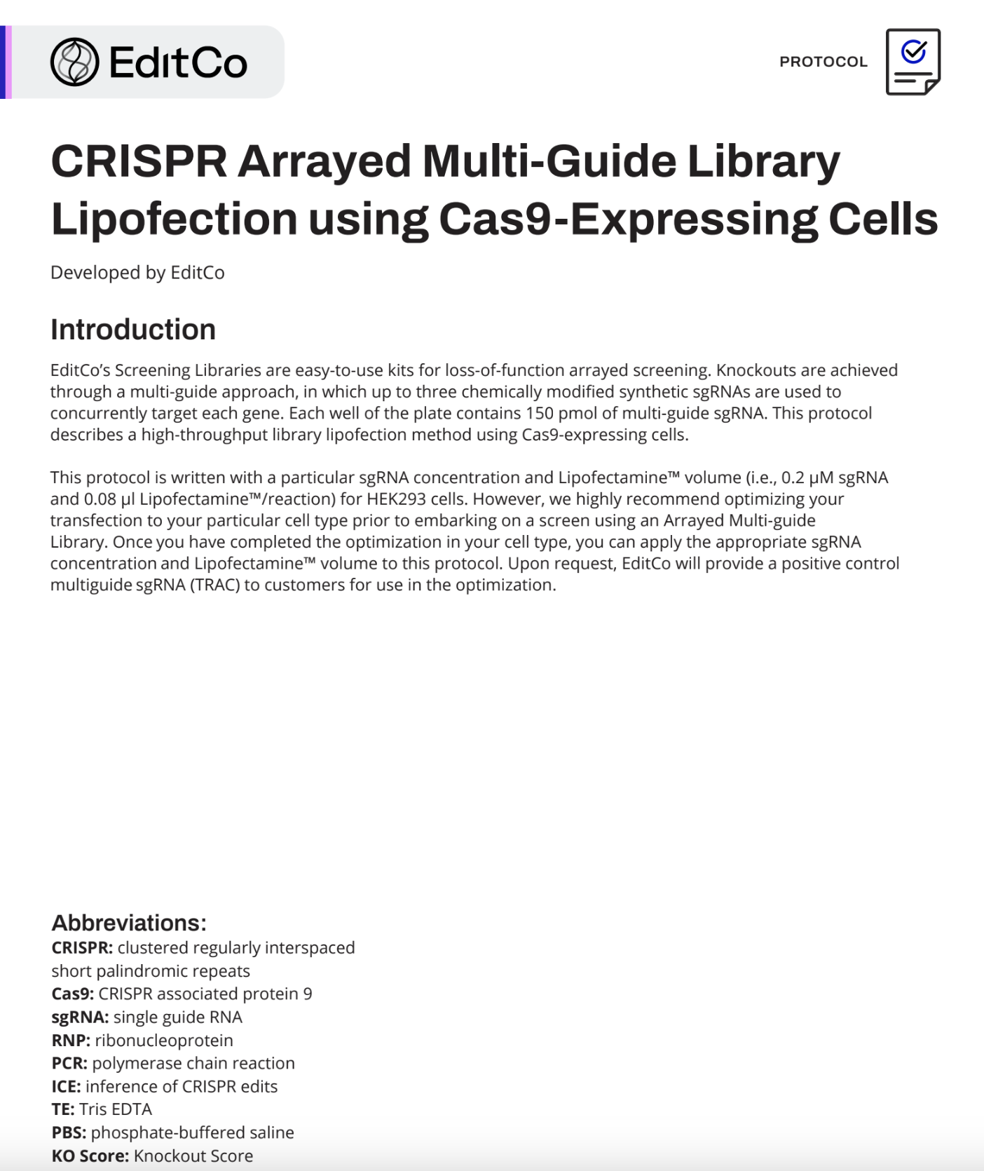 CRISPR Arrayed Multi-Guide Library Lipofection using Cas9-Expressing Cells